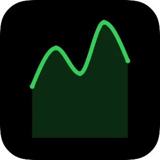 A small widget showing an area chart.