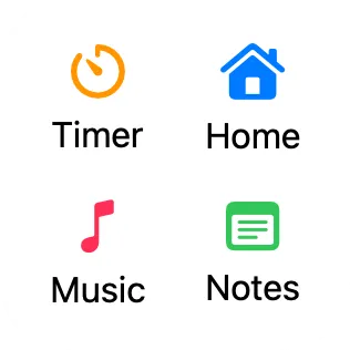 A small widget showing four launcher buttons in a two-column grid.