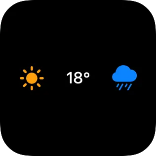 A small widget showing two spacers sharing space between symbols and text.
