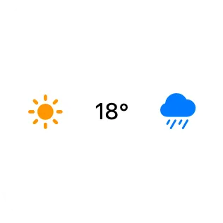 A small widget showing two spacers sharing space between symbols and text.