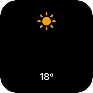 A small widget showing a vertical spacer between a symbol and text.