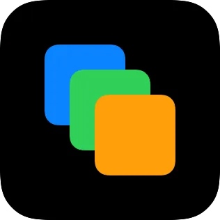 A small widget showing three rounded squares layered in a depth stack.