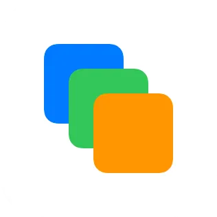 A small widget showing three rounded squares layered in a depth stack.