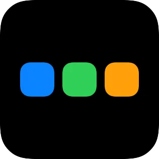 A small widget showing three rounded squares arranged horizontally.