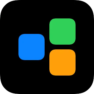 A small widget showing rounded squares in a nested horizontal and vertical stack.