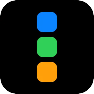 A small widget showing three rounded squares arranged vertically.