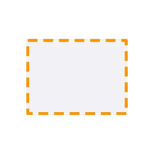 A small widget showing a dashed border around a rectangular surface.