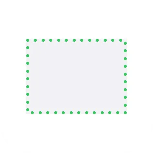 A small widget showing a dotted border around a rectangular surface.