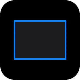 A small widget showing a solid border around a rectangular surface.