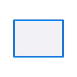 A small widget showing a solid border around a rectangular surface.