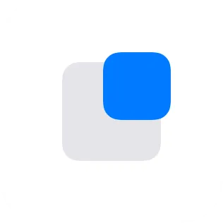 A small widget showing a blue rounded square moved up and right from its reference position.